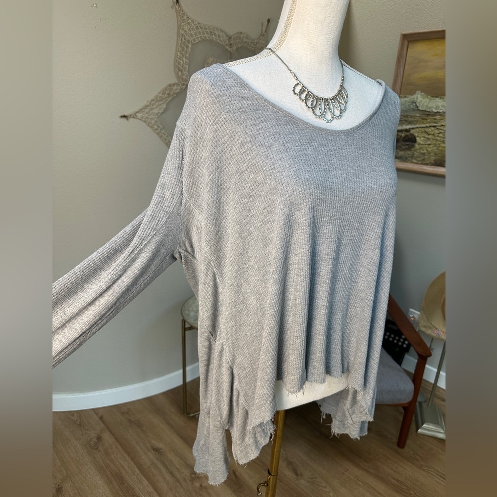 We the free waffle weave long sleeve boho lounge top